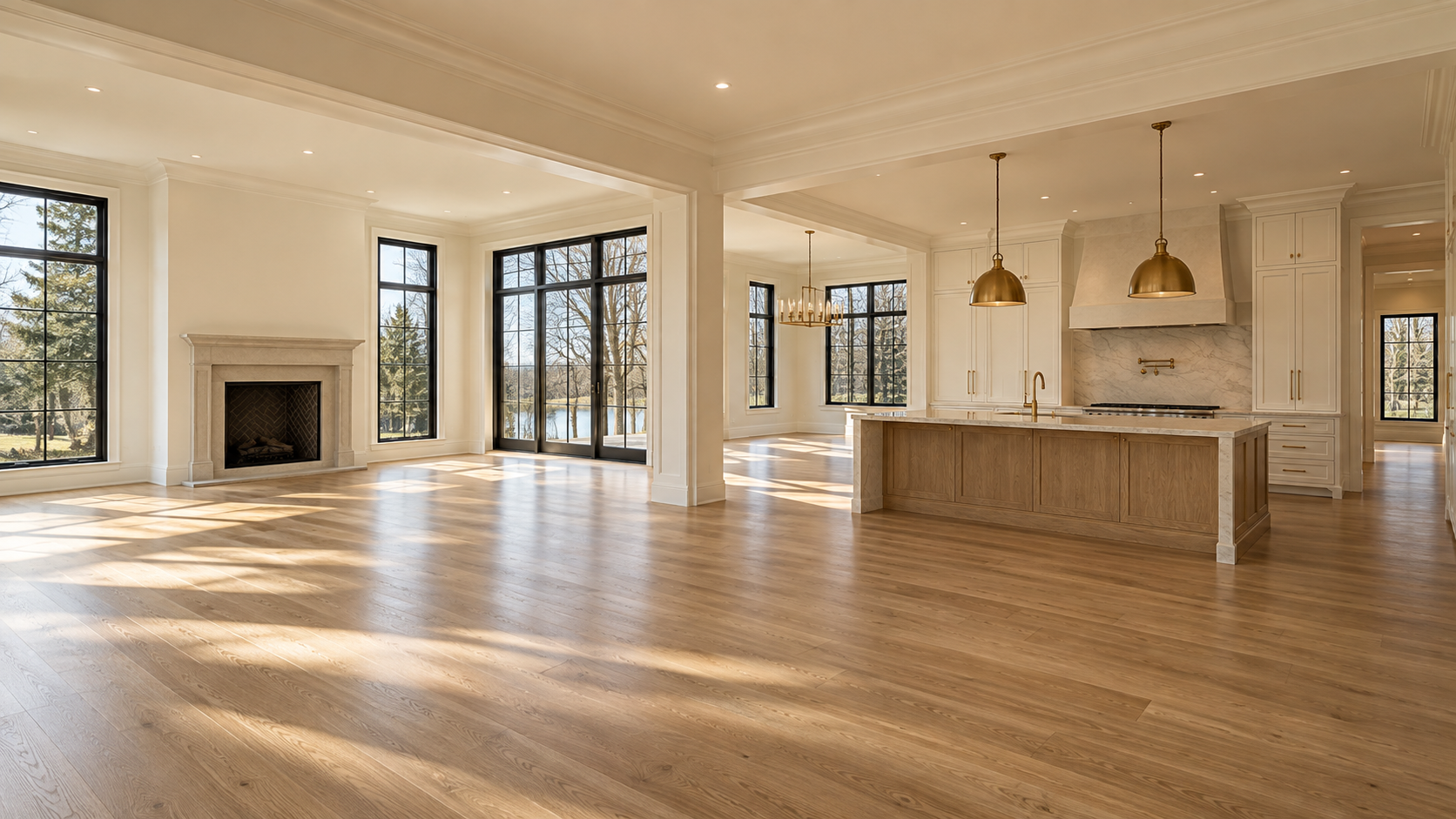 Newly remodeled unfurnished luxury home interior